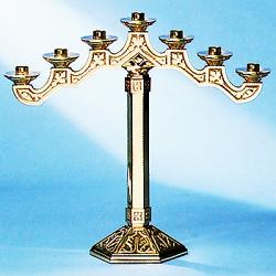  Altar Candelabra | 5 Lite| Bronze Or Brass | Fixed Arm | Hexagonal Base 