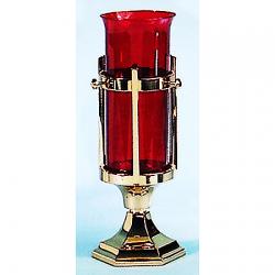  Altar Sanctuary Lamp | 5-1/2\" | Brass Or Bronze | Hexagonal Base 