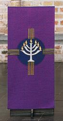  Purple Ambo/Lectern Cover - Menorah Motif - Omega Fabric 