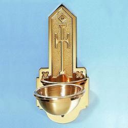  Holy Water Font | Wall Mount | 7\" x 16\" | Bronze | Cross 