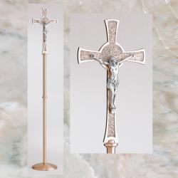  High Polish Finish Bronze Floor Processional Crucifix: 2515 Style - 88\" Ht 