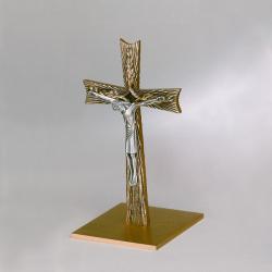  Statuary Bronze Finish High Relief Altar Crucifix: 2727 Style - 9 3/4\" Ht 