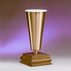  Bronze & Oak Base Altar Vase (A): 2828 Style - 13 3/4\" Ht 