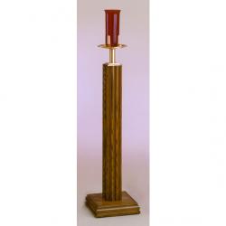  Satin Finish Bronze Floor Sanctuary Lamp w/Wood Column (B): 2828 Style - 48\" Ht 