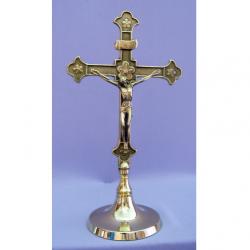  Shiny Brass Standing Crucifix, 11.5\" 