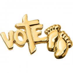  Pro-Life \"Vote\" Footprints Lapel Pin (10 pc) 