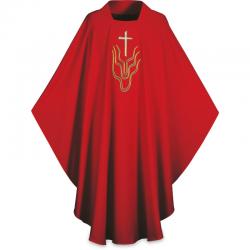  Red Gothic Chasuble - Dupion Fabric 