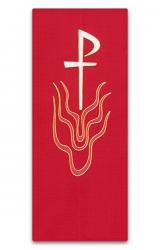  Red Ambo/Lectern Cover - Chi-Rho/Flames Motif - Omega Fabric 