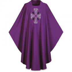  Purple Gothic Chasuble - Dupion Fabric 