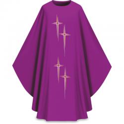  Purple Gothic Chasuble - Dupion Fabric 