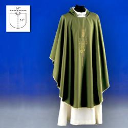  \"Grapes/Wheat\" Chasuble - Assisi Oro Fabric - 90% Poly/10% Gold Thread 