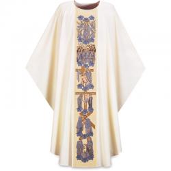  Beige Gothic Chasuble - Life of the Blessed Mother - Dupion Fabric 