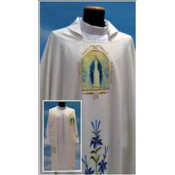  Pure White \"Marian\" Overlay Stole - Primavera Fabric - 100% Poly 