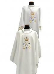  Pure White \"Marian\" Dalmatic - Primavera Fabric - 100% Polyester 