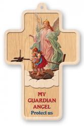  5\" GUARDIAN ANGEL LASER ENGRAVED CROSS 