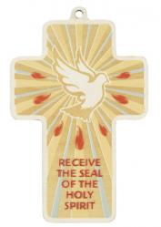  3 3/8\" X 5\" LASER CUT WOOD CONFIRMATION CROSS 