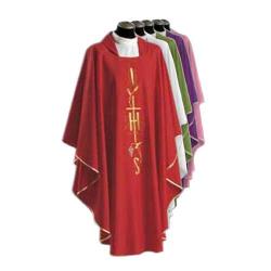  \"IHS/Wheat/Grapes\" Chasuble - Misto Lana Fabric - 45% Wool/55% Poly 