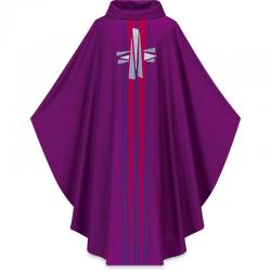  Purple Gothic Chasuble - Dupion Fabric 