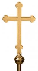  Processional Cross | 16\" | Bronze Or Brass | Budded | 54” Staff 