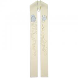  White Overlay Stole - Baptism Motif - Cantate Fabric 