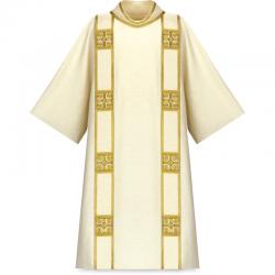  White Deacon Dalmatic Set - 4 Colors - Cantate Fabric 