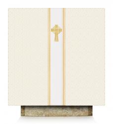  White Altar Cover - \"Celtic Cross\" - Celtic Fabric 