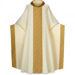  White Monastic Chasuble - Choral Fabric 
