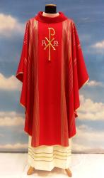  \"Chi Rho/A-O\" Dalmatic - Linea Style Fabric - 95% Wool/5% Gold Thread 