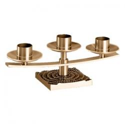  Altar Candelabra | 7 Lite | Bronze Or Brass | Fixed Arm | Square Base 