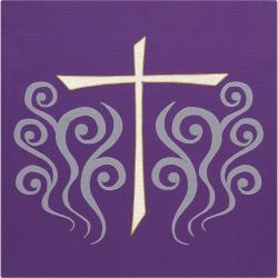  Purple Altar Cover -\"Cross Designed\" - Lucia Fabric 