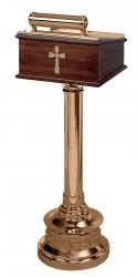  Lectern | Standing | 42\" | Bronze Or Brass | Wood | Cross | Without Light 