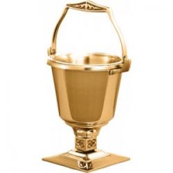  Aspersorium Set | 7-1/2\" | Bronze Or Brass | Includes Aspergillum | Square Base 