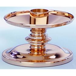  Altar Candlestick | 4\" | Brass Or Bronze | Round Base 