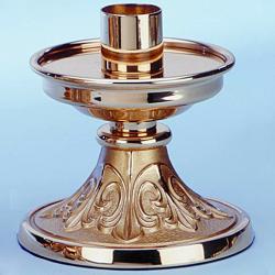  Altar Candlestick | 5\" | Brass Or Bronze | Round Base 