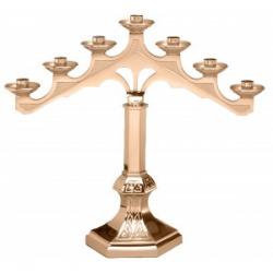  Altar Candelabra | 3 Lite | Bronze Or Brass | Fixed Arm | Hexagonal Base 