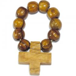  Decade Olive Wood Bead Rosary (10 pc) 