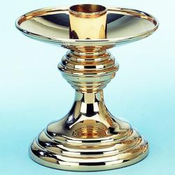  Altar Candlestick | 5\" | Brass Or Bronze | Round Base & Column 