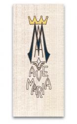  White Ambo/Lectern Cover - Marian Motif - Omega Fabric 