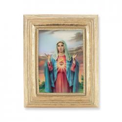  IMMACULATE HEART OF MARY GOLD STAMPED PRINT IN GOLD FRAME 