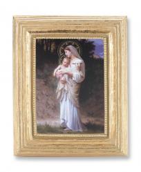  O.L. OF DIVINE INNOCENCE GOLD STAMPED PRINT IN GOLD FRAME 