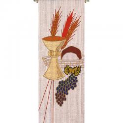  White ​Ambo/Lectern Cover - Eucharist - Omega Fabric 