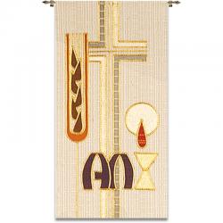  White Tapestry - Funeral Motif - Omega Fabric 