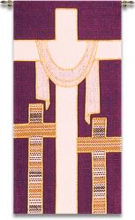  Purple Ambo/Lectern Cover - Crucifixion Motif - Omega Fabric 