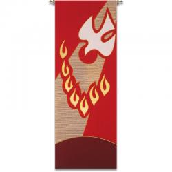  Red Tapestry - Holy Spirit Motif - Omega Fabric 