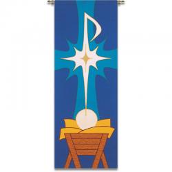  Blue Tapestry - Christmas Nativity Motif - Omega Fabric 