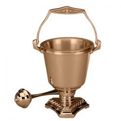  Aspersorium Set | 7-3/4\" | Bronze Or Brass | Includes Aspergillum | Triangular Base 