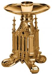  Altar Candlestick | 8\" | Brass Or Bronze | Footed Base 