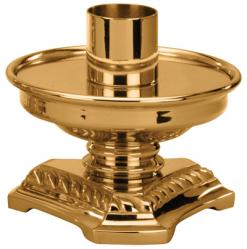  Altar Candlestick | 3\" | Brass Or Bronze | Footed Base 