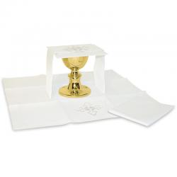  White Altar/Mass Linen Set or Individual Items - Fleur De Lis - Blended Linen 