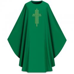  Green Gothic Chasuble - Dupion Fabric 